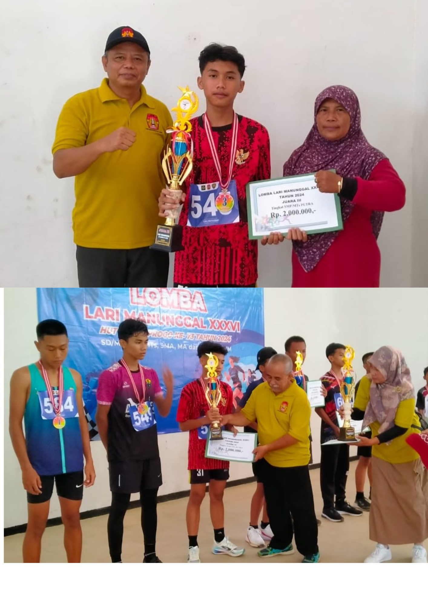 Farateddy Siswa MTsN 6 Kulon Progo, Raih Juara 3 Lomba Lari Manunggal XXXVI